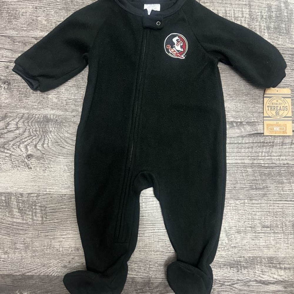 Infants Black Footie One Peice